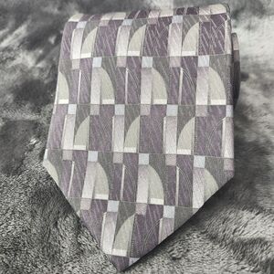 Milano Checkered Lavender and Silver Tie